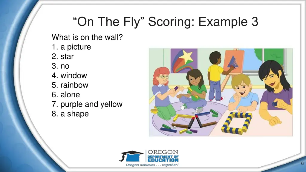 on the fly scoring example 3 what is on the wall