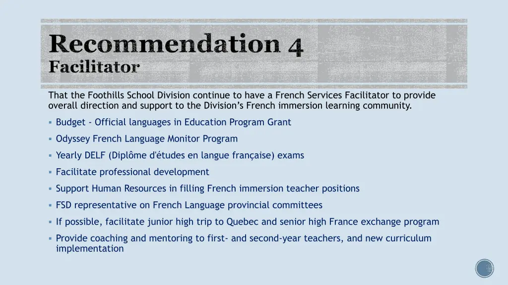 recommendation 4 facilitator