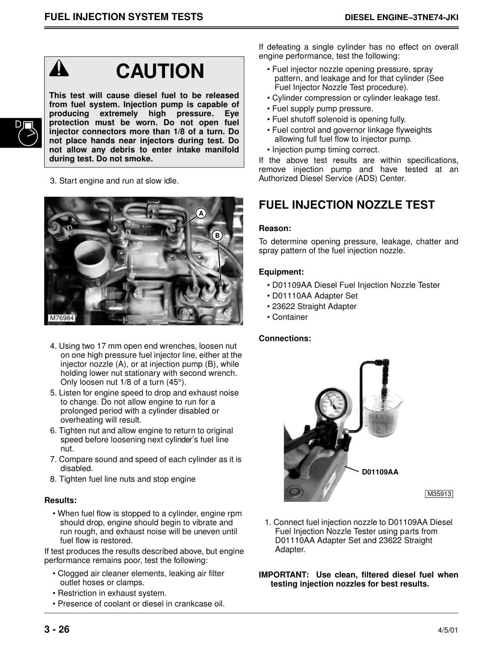 fuel injection system tests