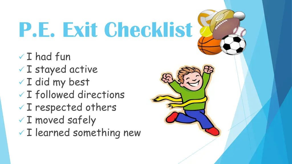 p e exit checklist