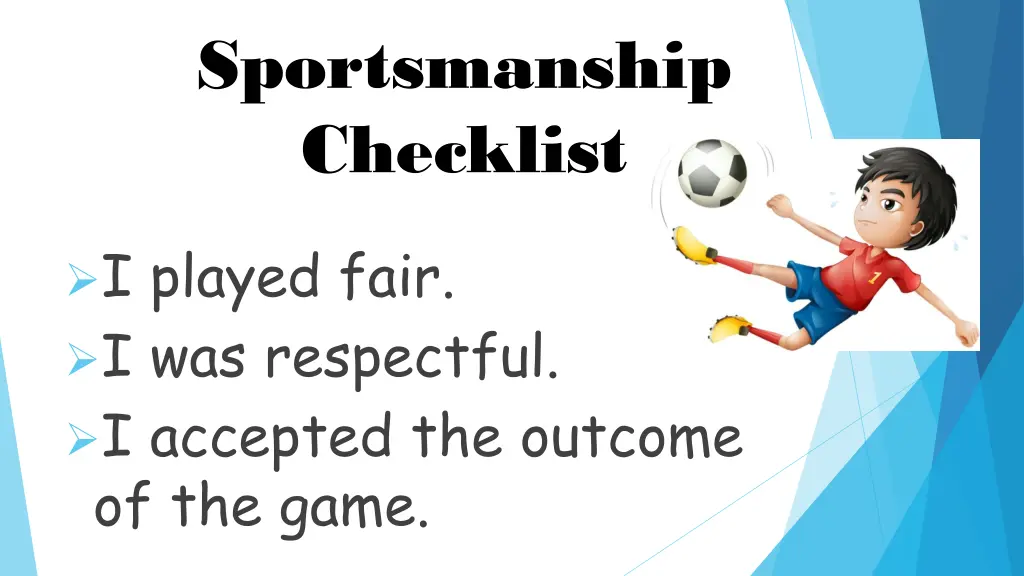 sportsmanship checklist