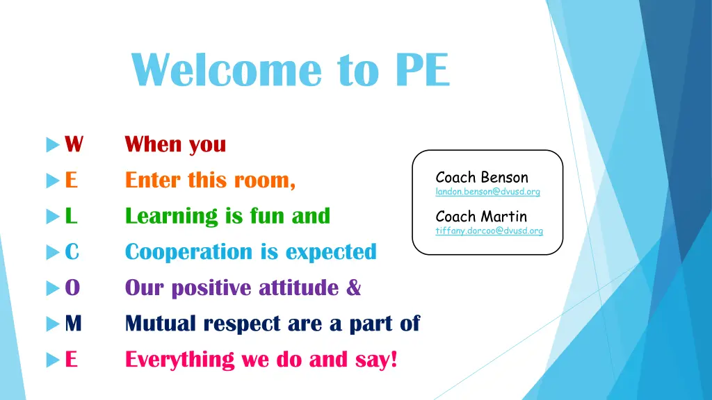 welcome to pe