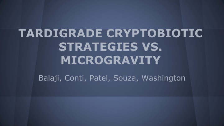 tardigrade cryptobiotic strategies vs microgravity