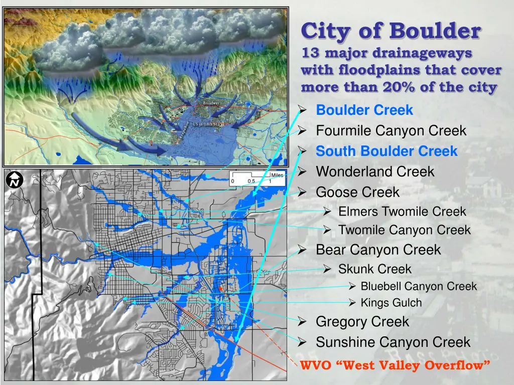 city of boulder 13 major drainageways with