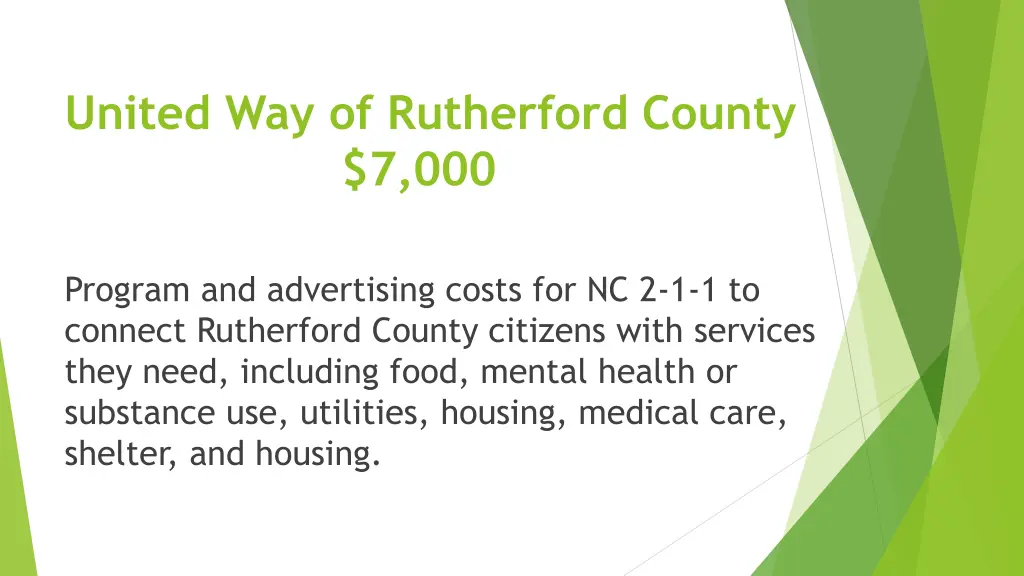 united way of rutherford county 7 000