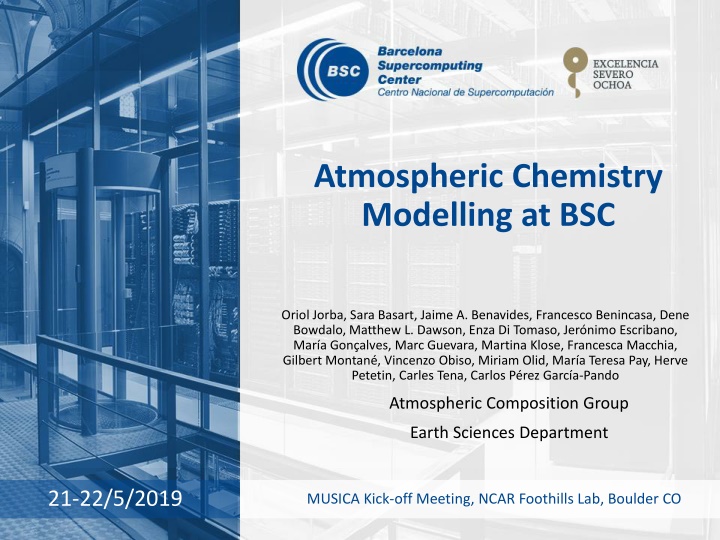 atmospheric chemistry modelling at bsc