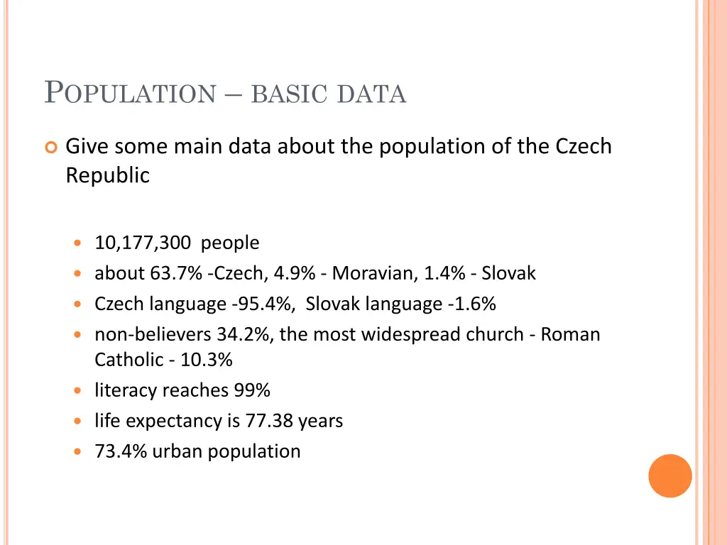 p opulation basic data