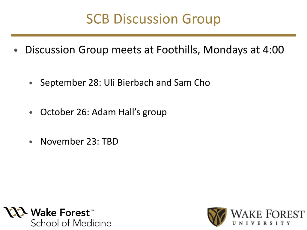 scb discussion group