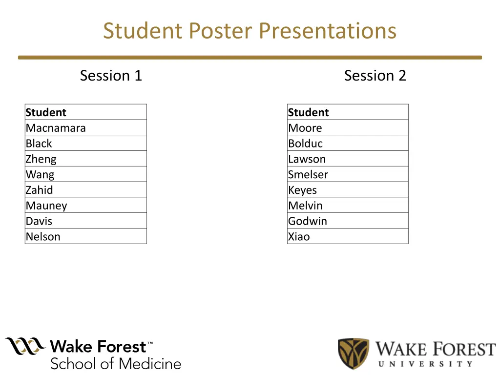 student poster presentations