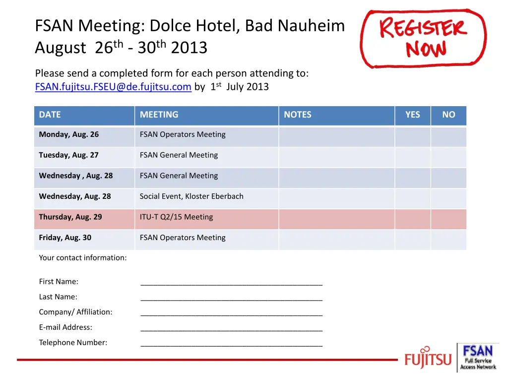 fsan meeting dolce hotel bad nauheim august