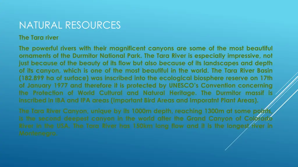 natural resources the tara river