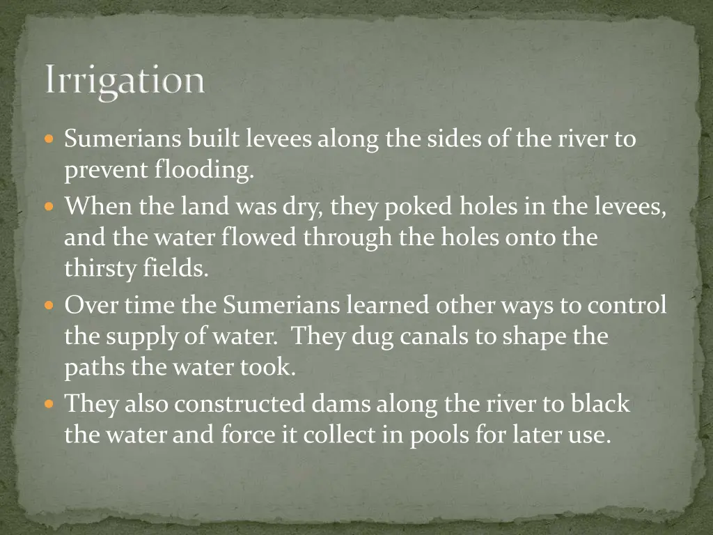 irrigation