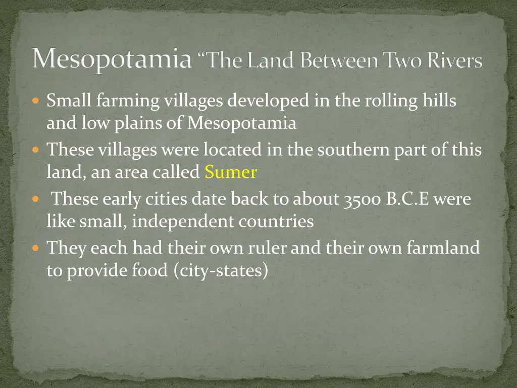 mesopotamia the land between two rivers