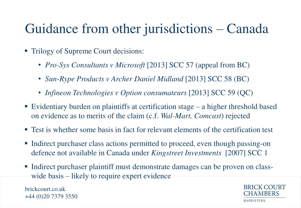 guidance from other jurisdictions canada 2