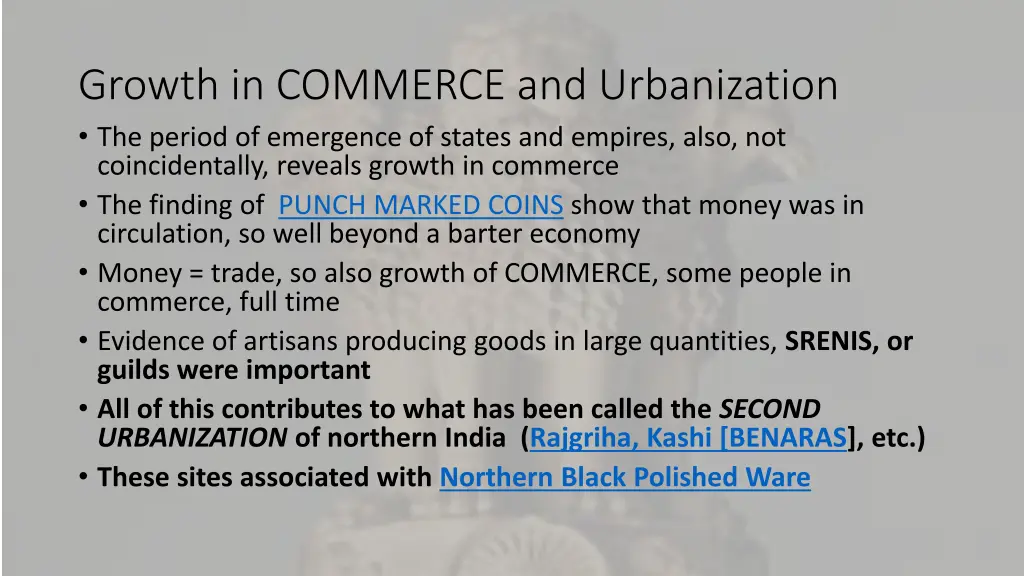 growth in commerce and urbanization the period