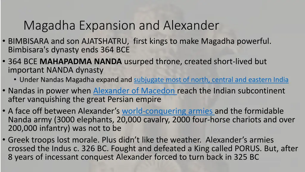 magadha expansion and alexander bimbisara