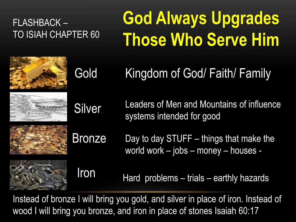 god always upgrades those who serve him