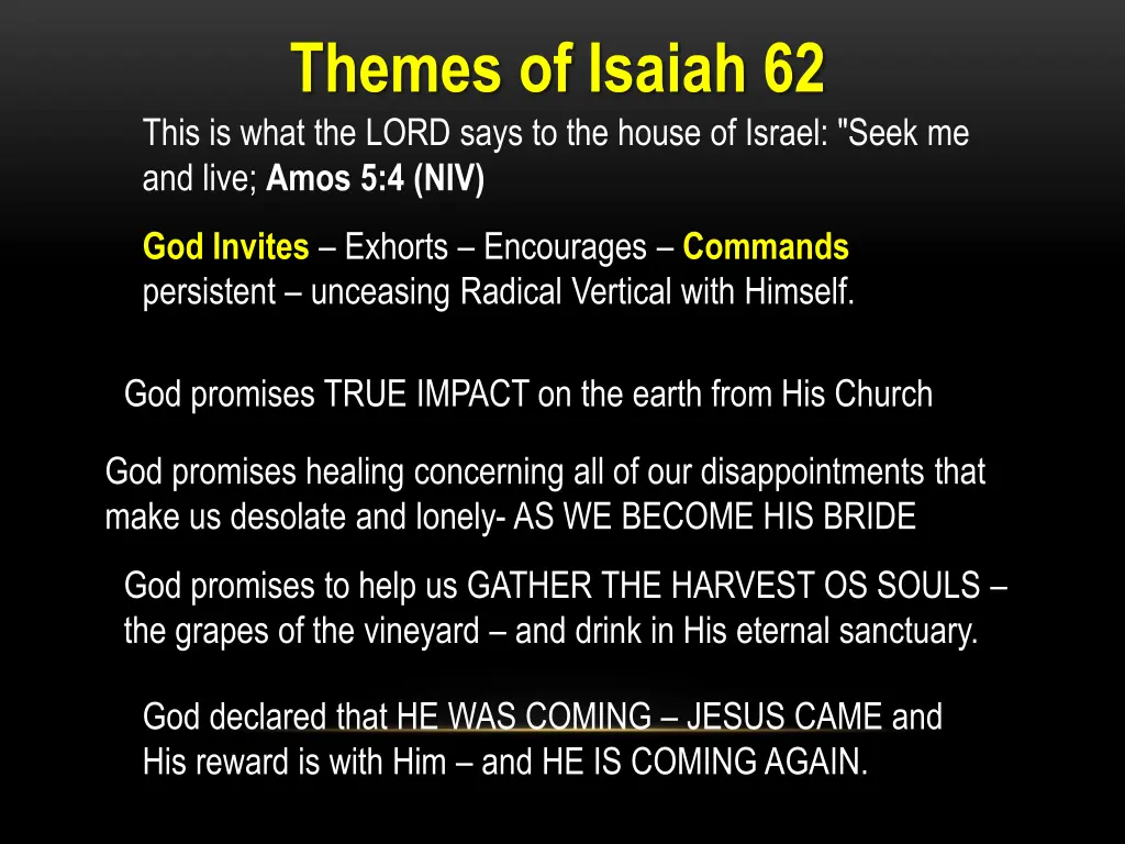 themes of isaiah 62 this is what the lord says