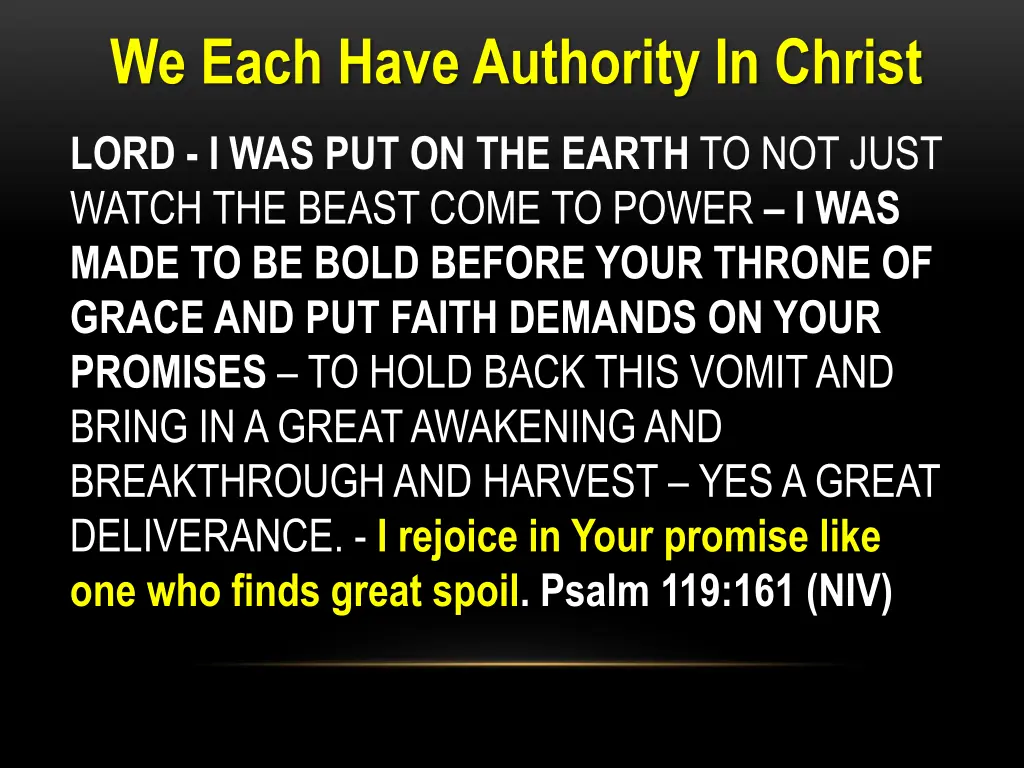 we each have authority in christ