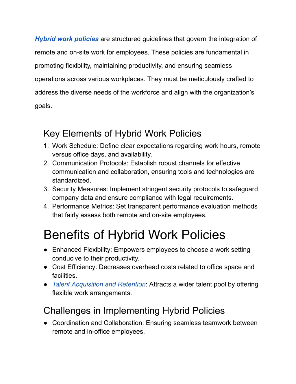 hybrid work policies are structured guidelines