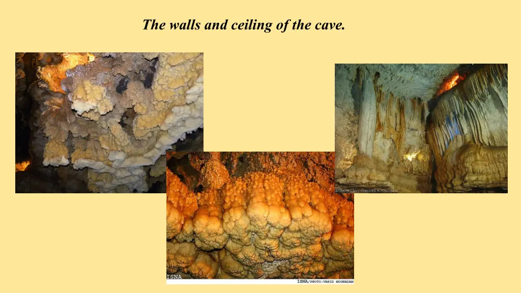 the walls and ceiling of the cave