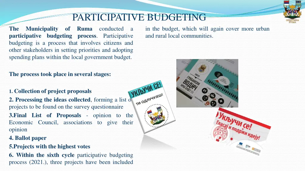 participative budgeting ruma conducted a process