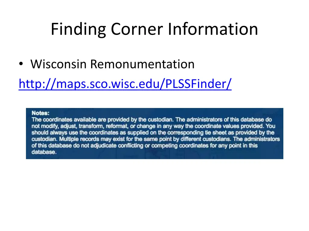 finding corner information