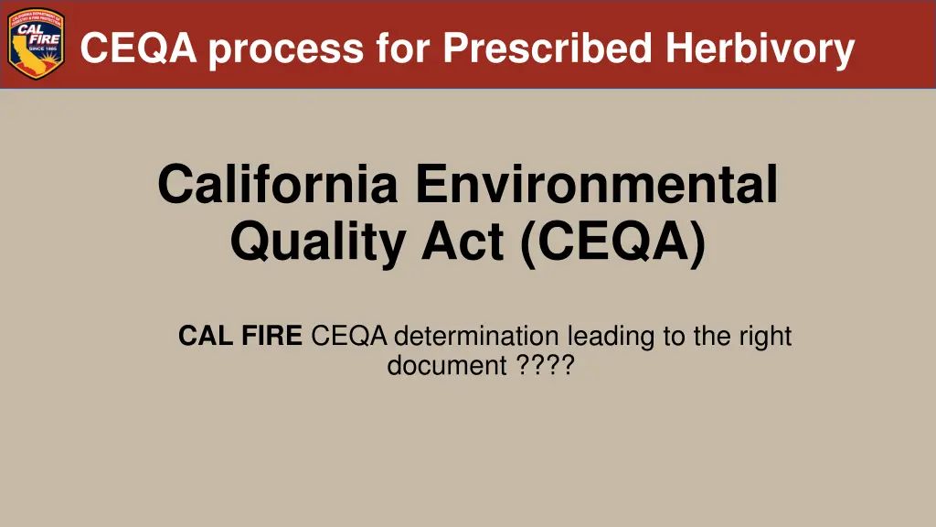 ceqa process for prescribed herbivory