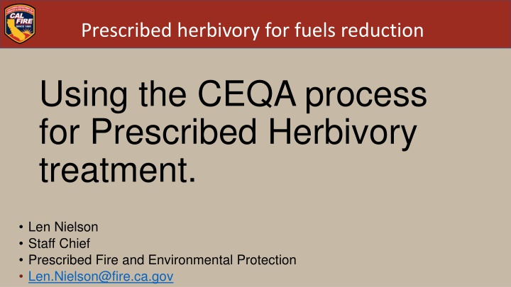 prescribed herbivory for fuels reduction