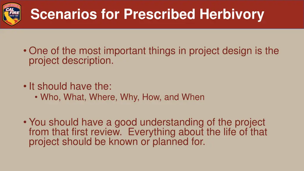 scenarios for prescribed herbivory