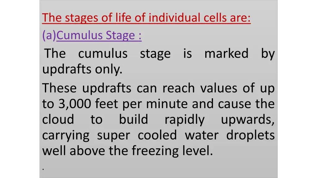 the stages of life of individual cells