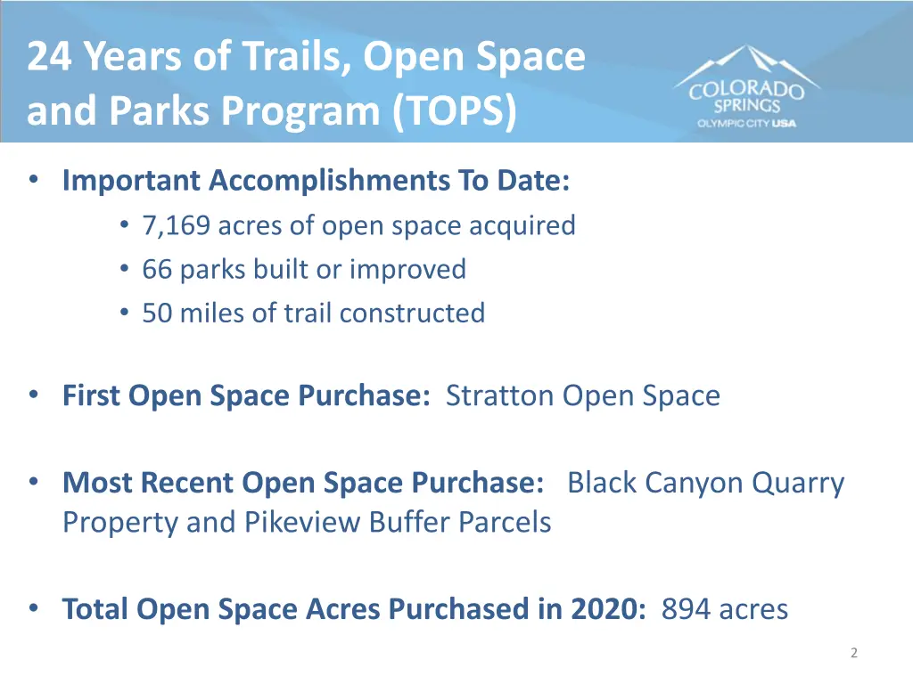 24 years of trails open space and parks program