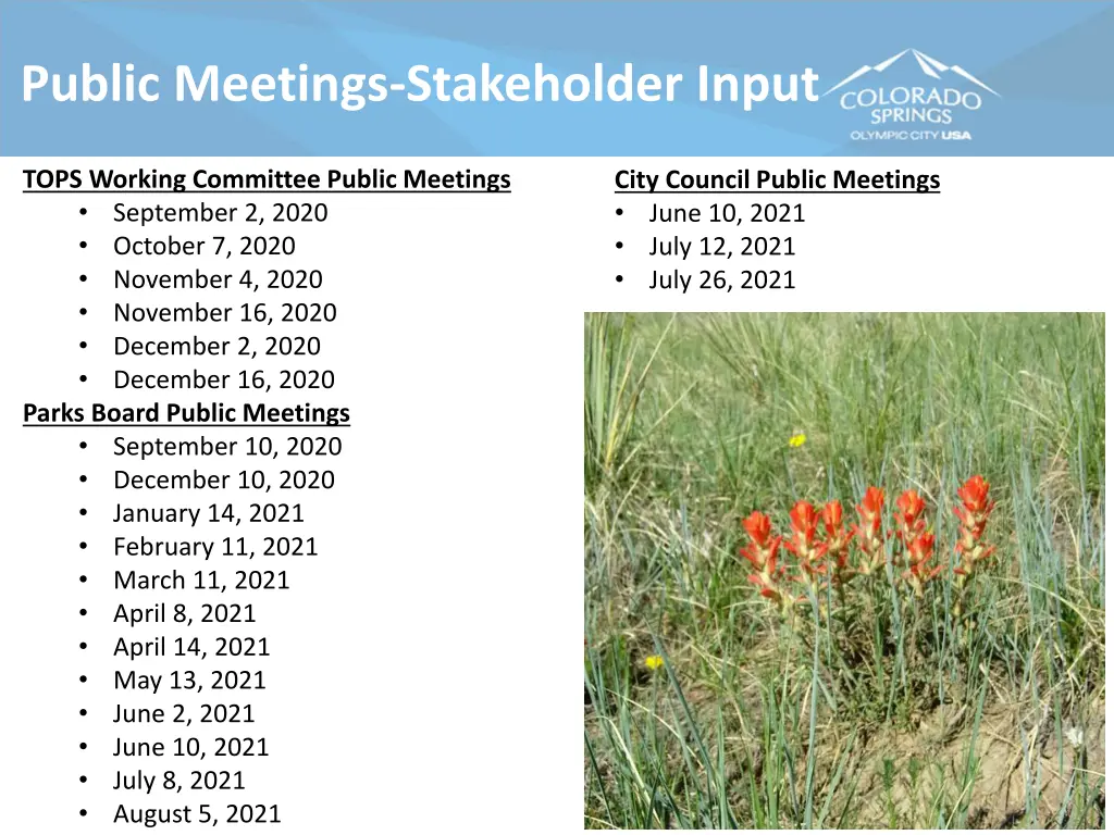 public meetings stakeholder input