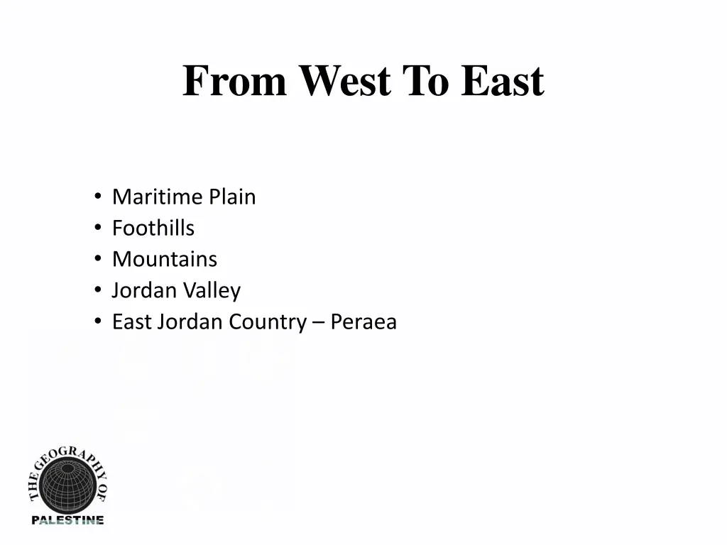 from west to east