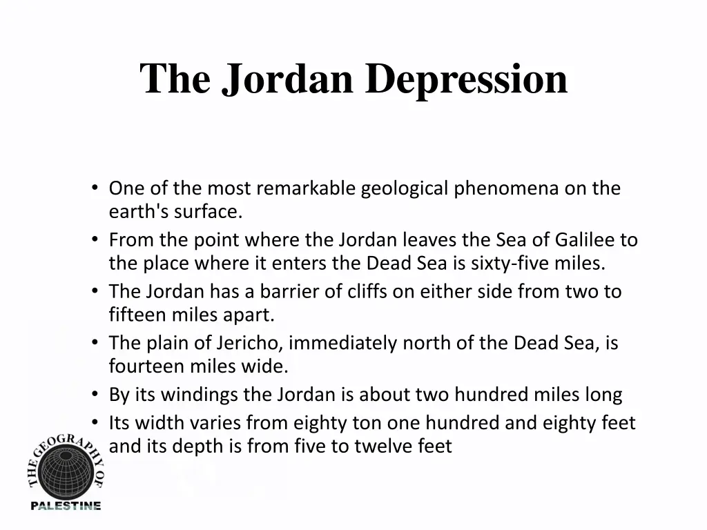 the jordan depression