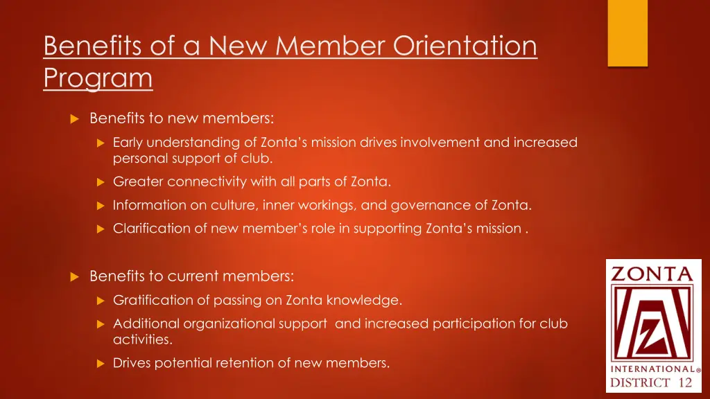 benefits of a new member orientation program