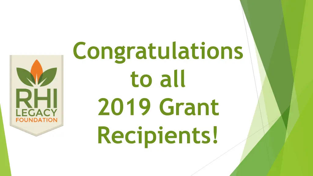 congratulations to all 2019 grant recipients