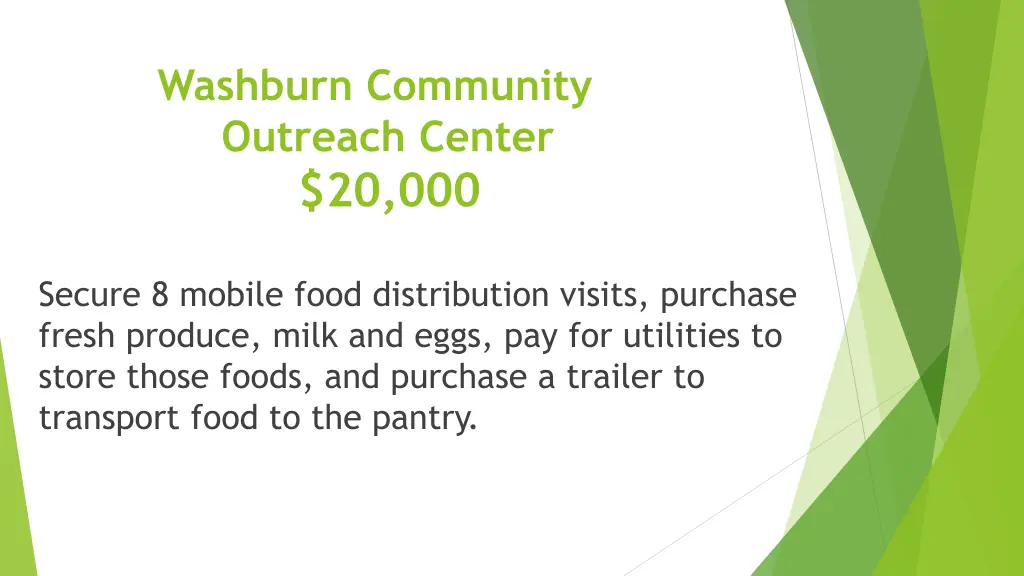 washburn community outreach center 20 000