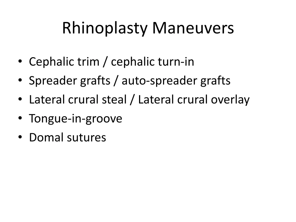 rhinoplasty maneuvers