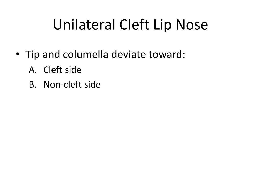 unilateral cleft lip nose