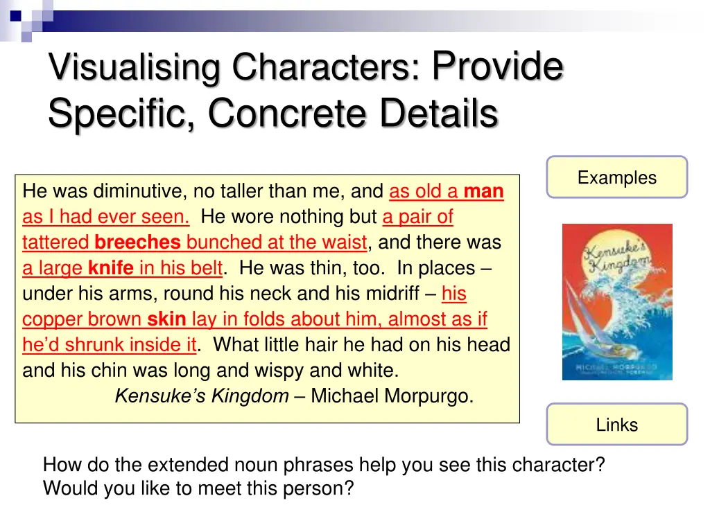 visualising characters provide specific concrete 2