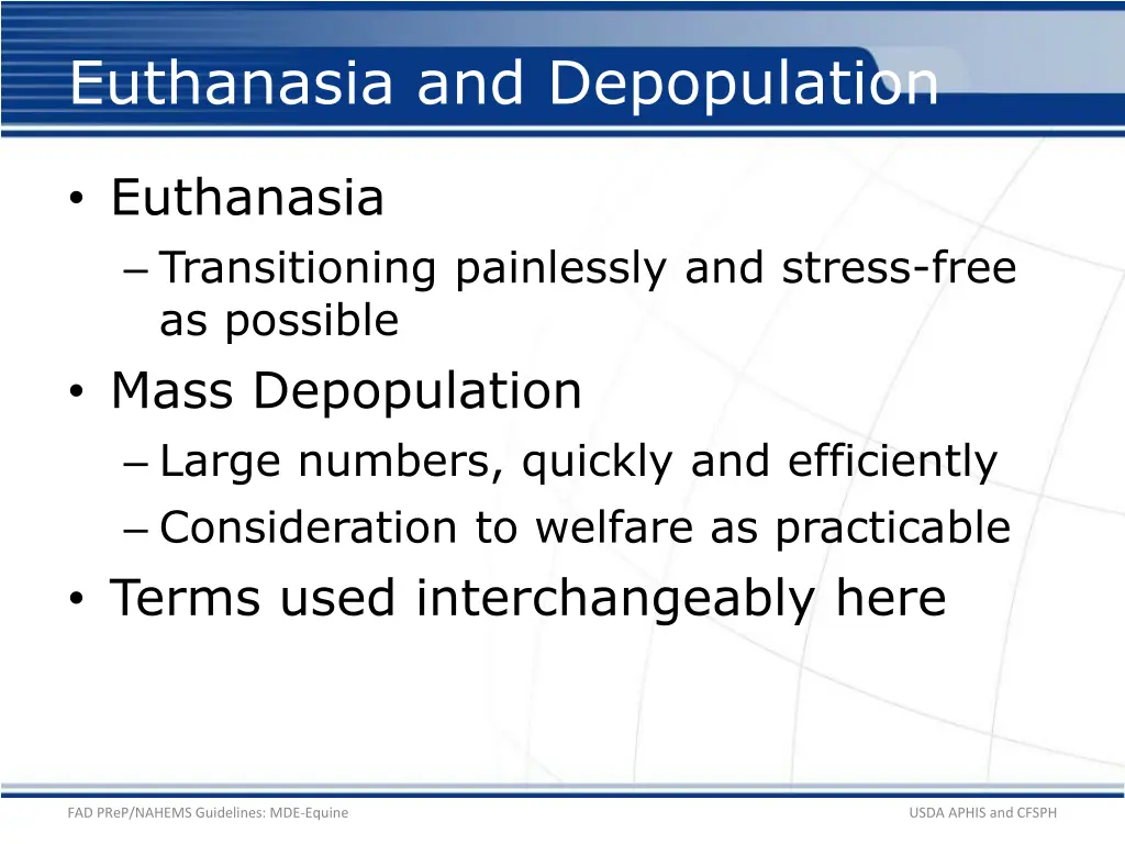 euthanasia and depopulation