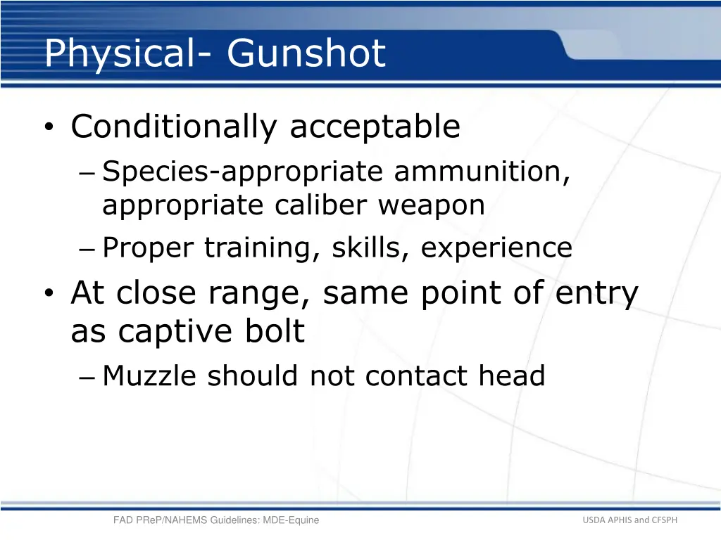 physical gunshot