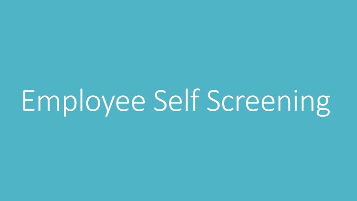 employee self screening