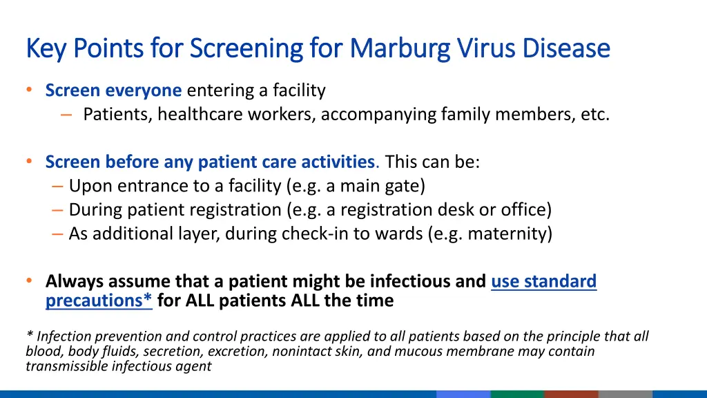 key points for screening for key points