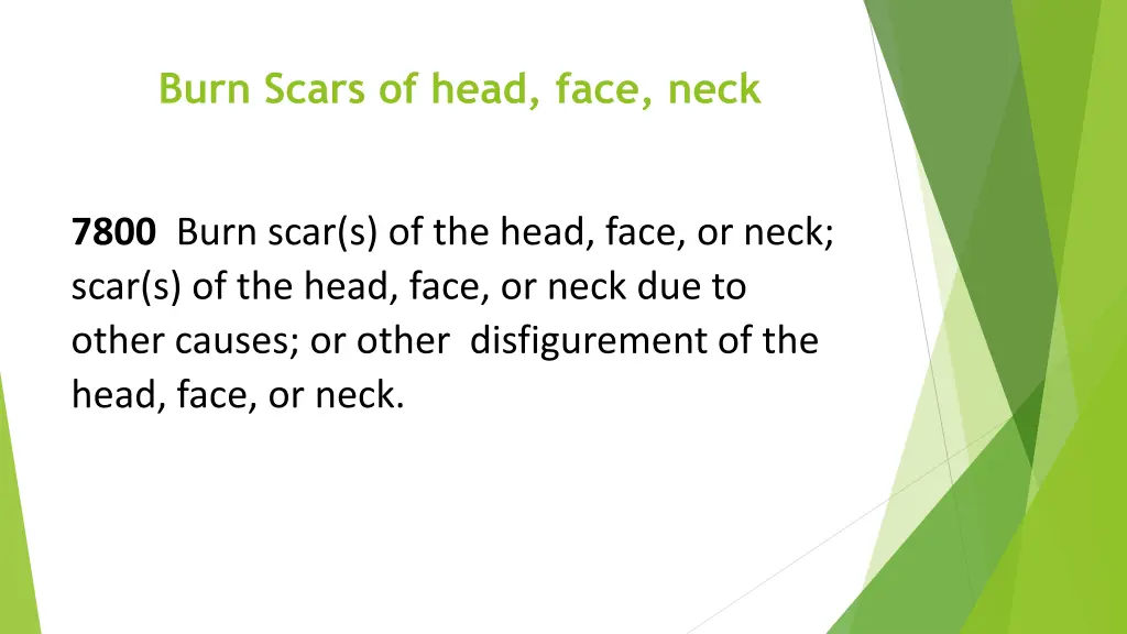 burn scars of head face neck