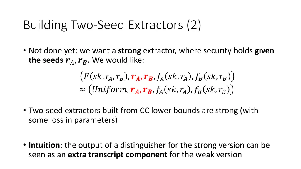 building two seed extractors 2 1