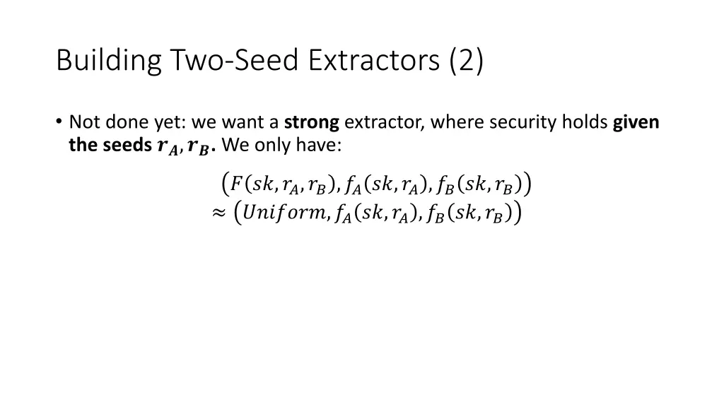 building two seed extractors 2