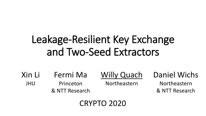 leakage leakage resilient key exchange resilient