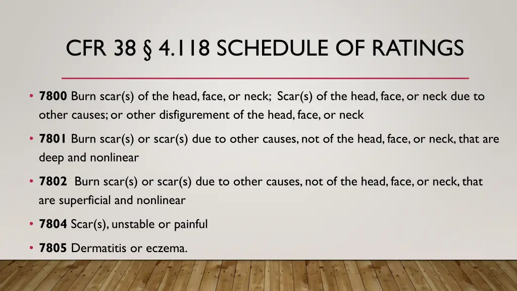 cfr 38 4 118 schedule of ratings 1